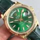 Rolex Gold Day Date Oyster Watch Green Dial Green Leather Replica (4)_th.jpg